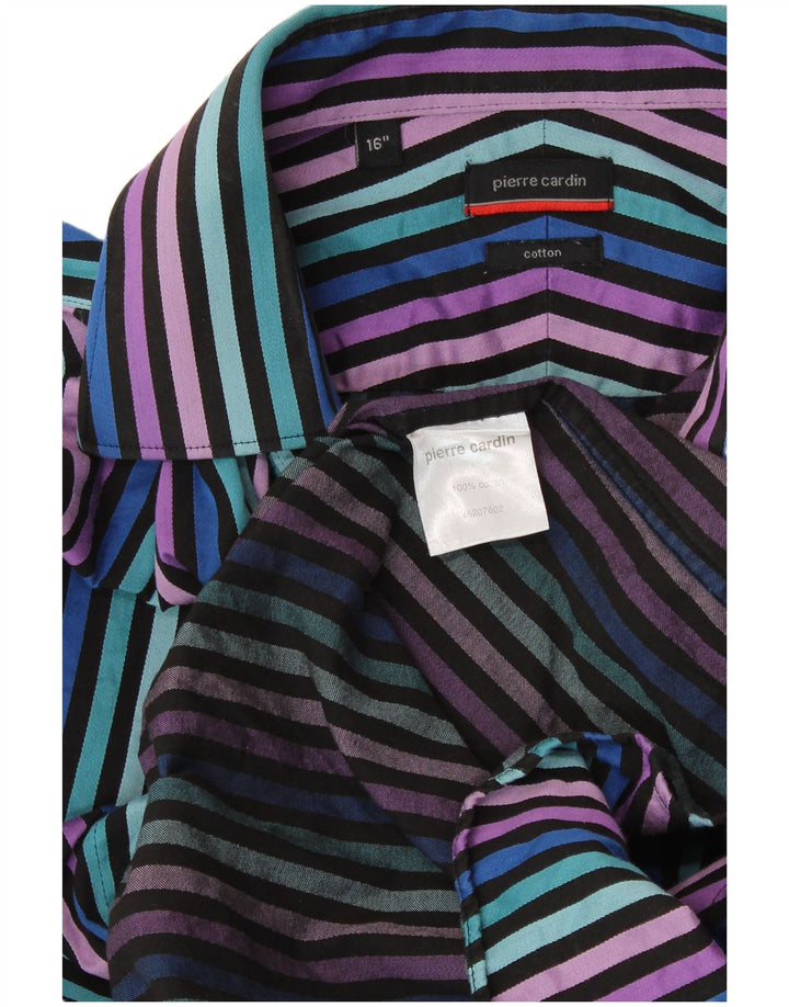 Camisa masculina PIERRE CARDIN tamanho 16 grande algodão listrado multicolorido