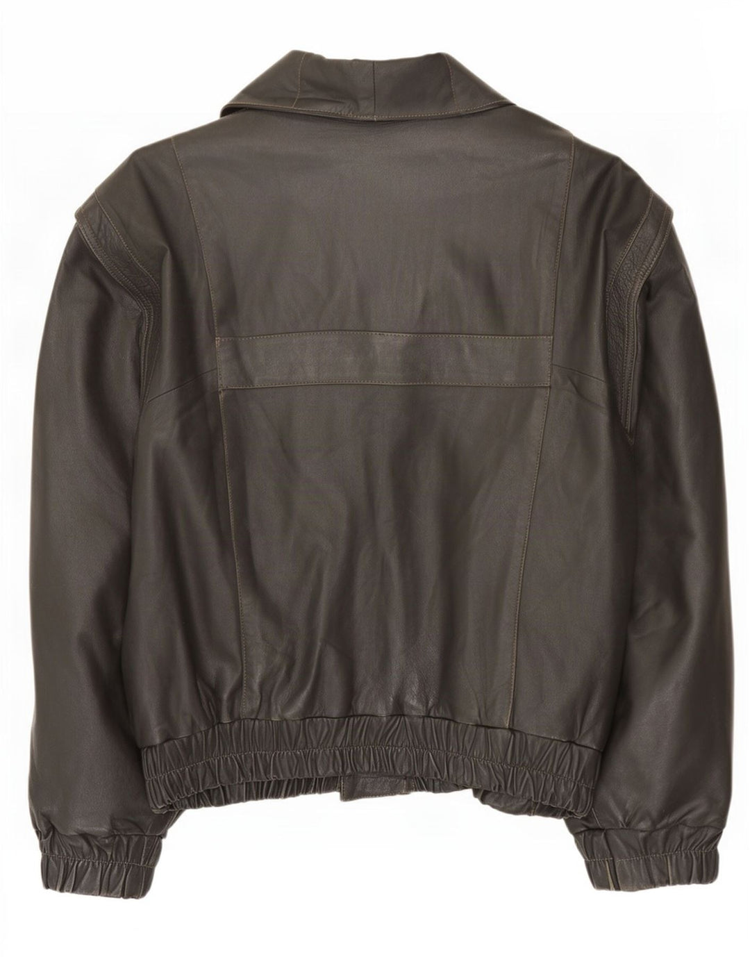 Jaqueta de couro masculina vintage folgada Reino Unido 38 cinza médio