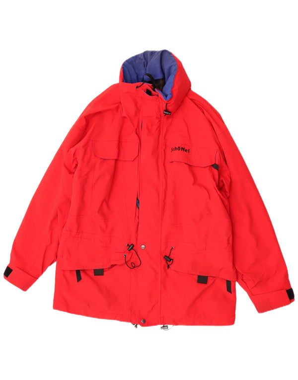 Jaqueta de chuva masculina Schoffel com capuz UE 50 grande vermelha