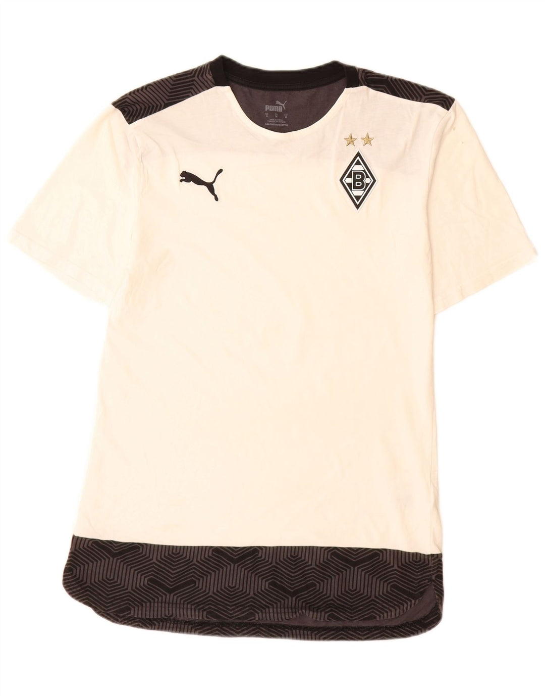 Puma Mens Borussia Mönchengladbach Camiseta Top Médio Branco Colourblock