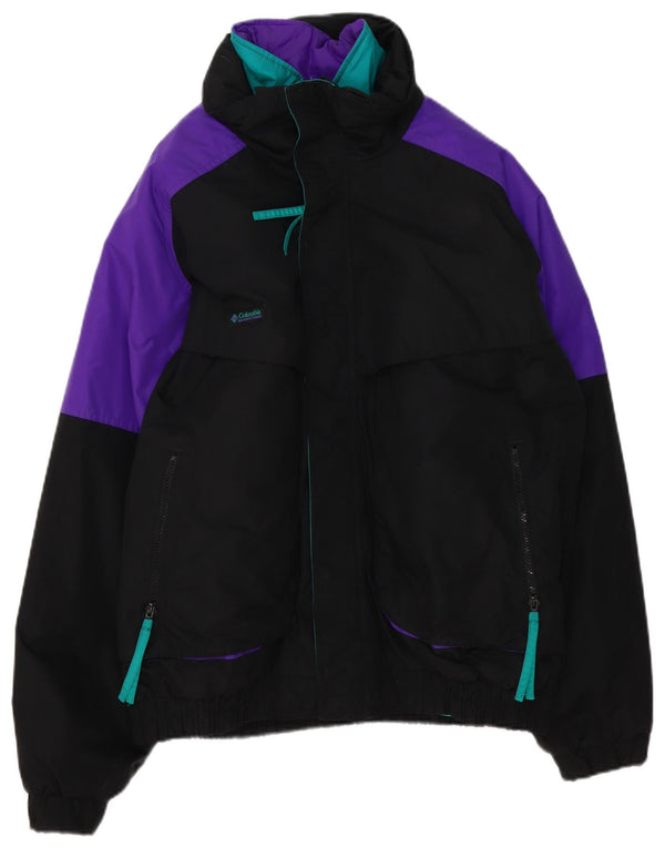 Jaqueta de esqui masculina Columbia UK 40 grande preto colorblock nylon