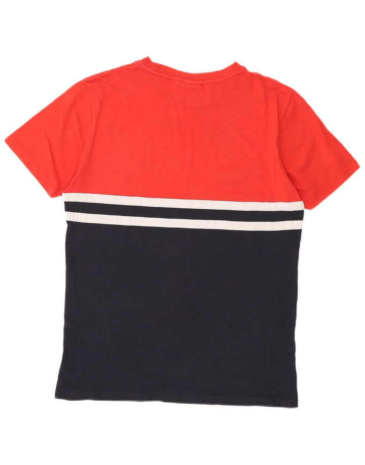 Camiseta masculina ELLESSE Heritage Top médio vermelho colorblock
