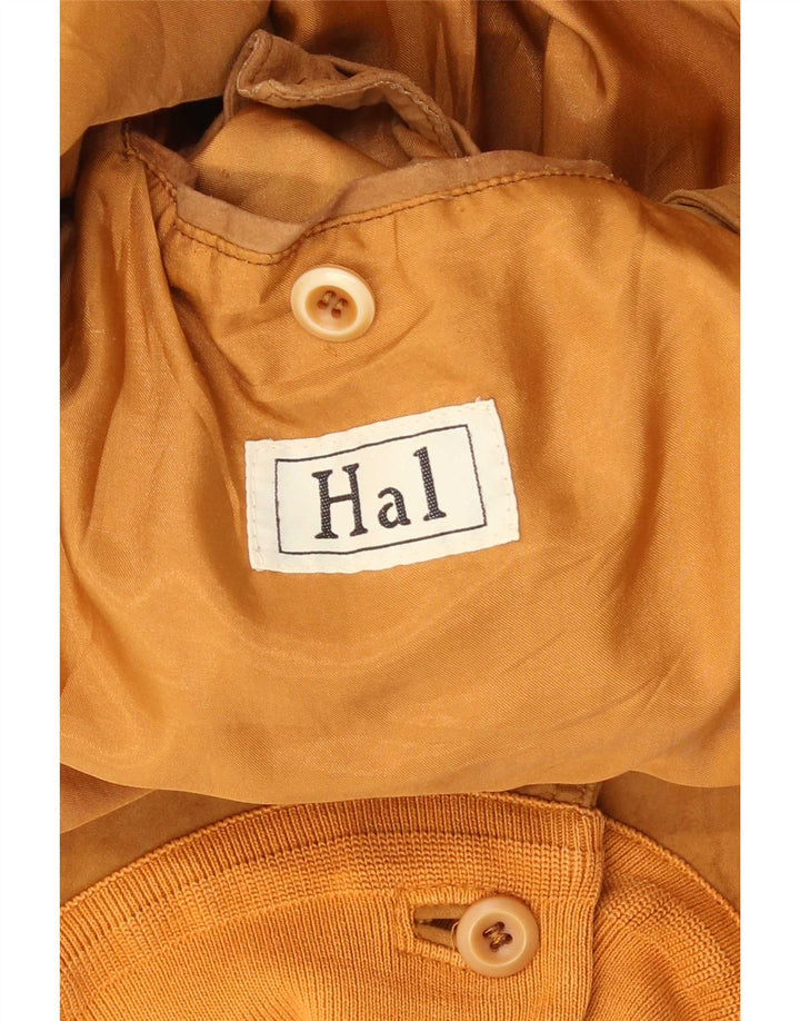 Jaqueta bomber masculina vintage de camurça UK 38 bege médio