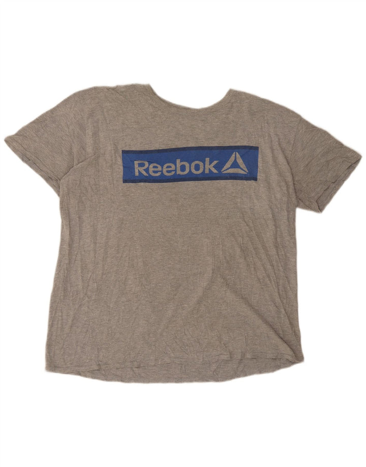 Camiseta gráfica masculina REEBOK Top 2XL cinza manchado