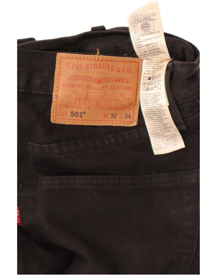 Jeans Levi's 501 Straight Masculino W32 L34 Algodão Preto