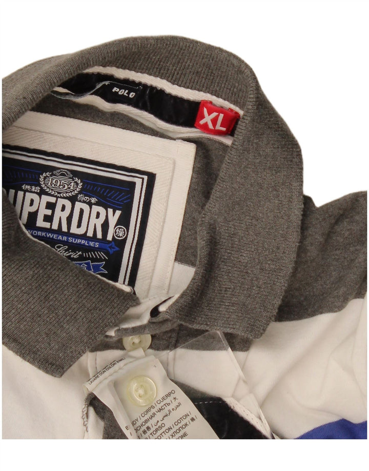 Camisa polo masculina Superdry XL algodão listrado multicolorido