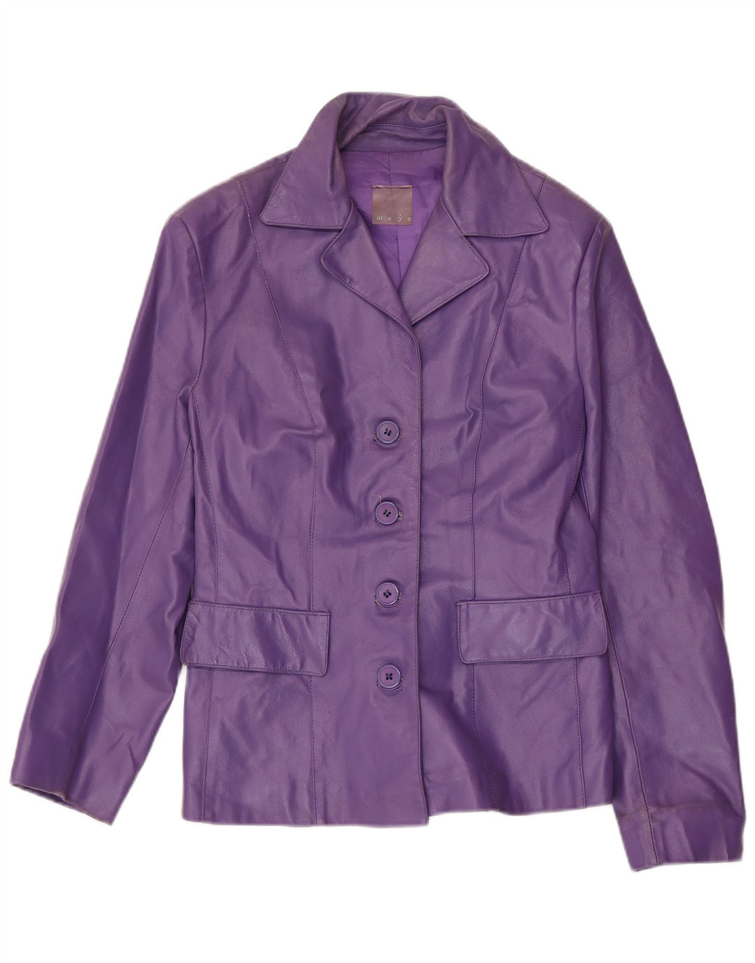 Jaqueta blazer feminina de couro com 4 botões da Mays IT 44 acetato roxo médio