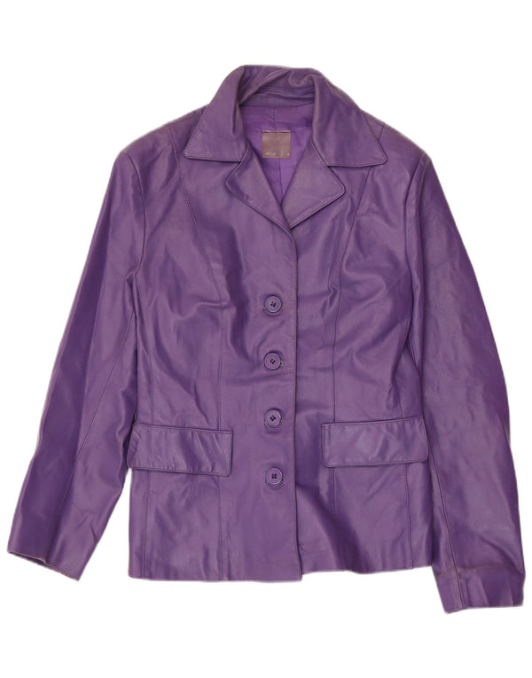 Jaqueta blazer feminina de couro com 4 botões da Mays IT 44 acetato roxo médio