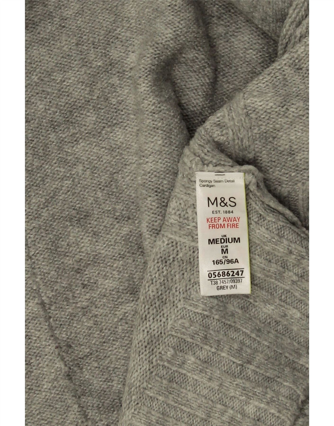 Suéter cardigã feminino Longline Marks & Spencer Reino Unido 14 cinza médio