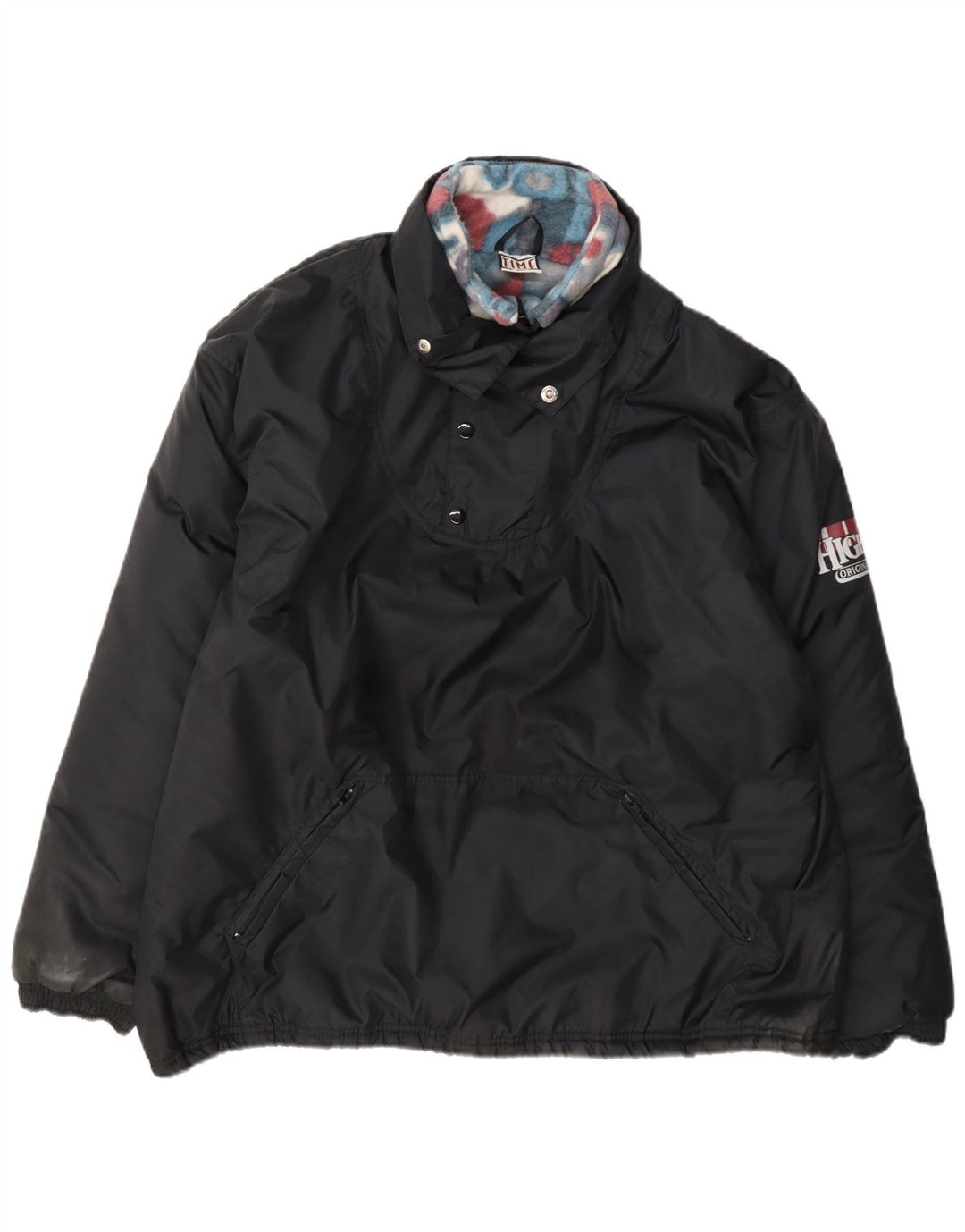 Jaqueta Anorak acolchoada masculina vintage UK 42 XL preta