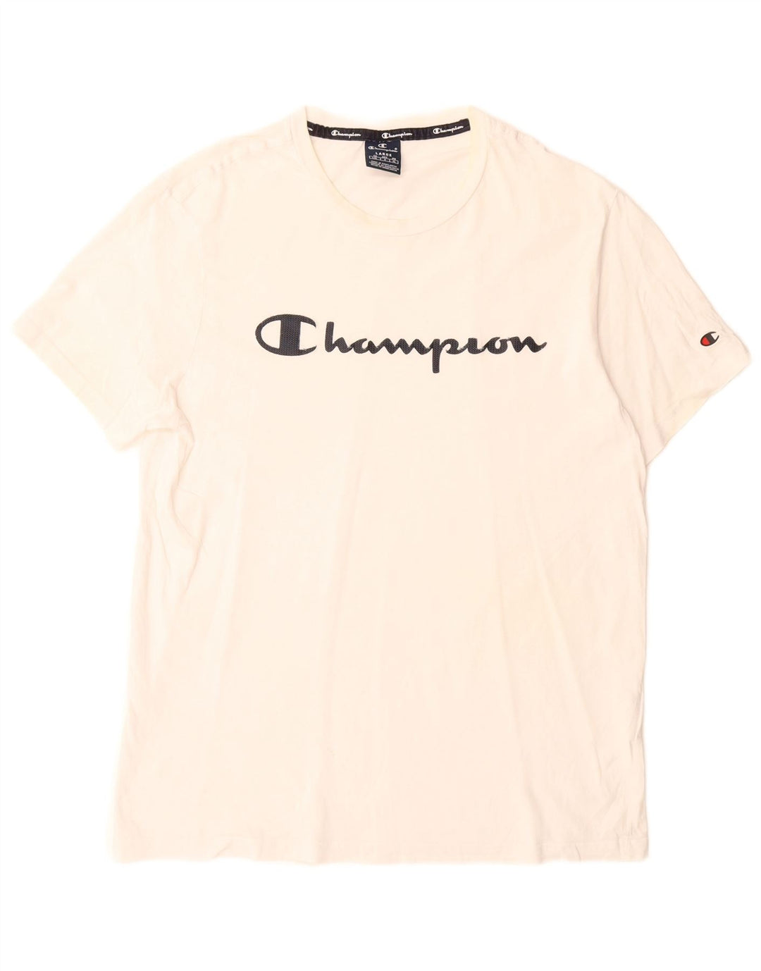Camiseta masculina estampada Champion grande algodão branco
