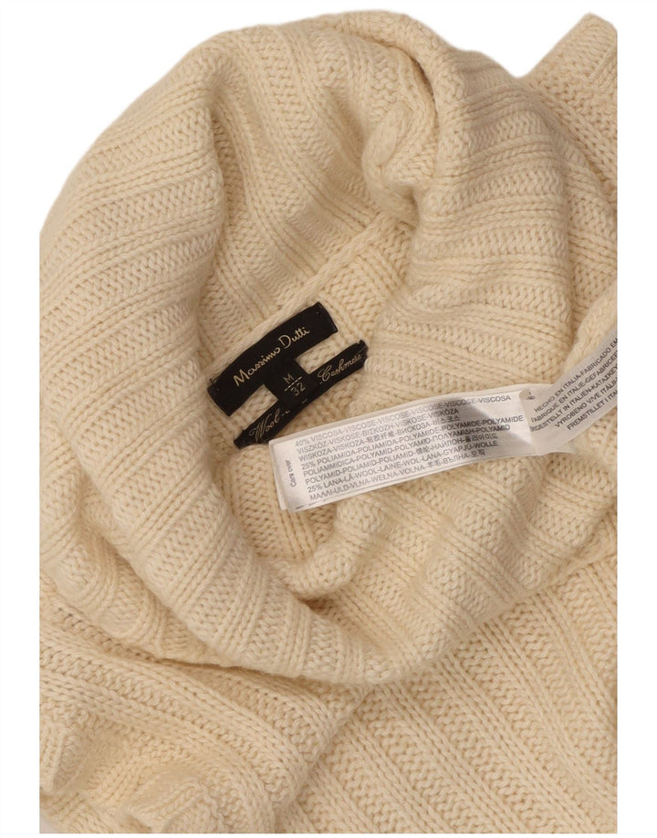 Suéter feminino Massimo Dutti sem mangas com gola redonda Reino Unido 12 médio bege