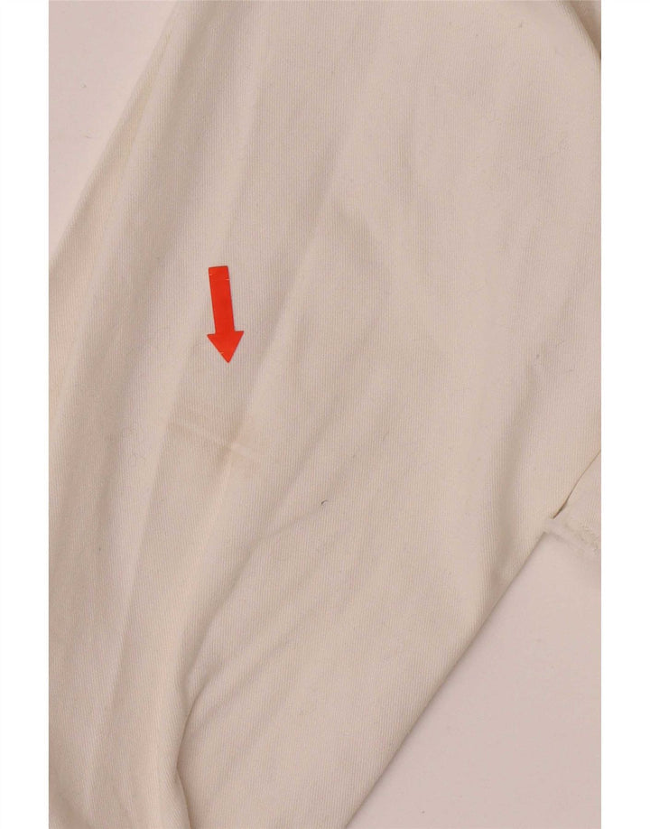 Jaqueta jeans feminina vintage UK 10 algodão branco pequeno
