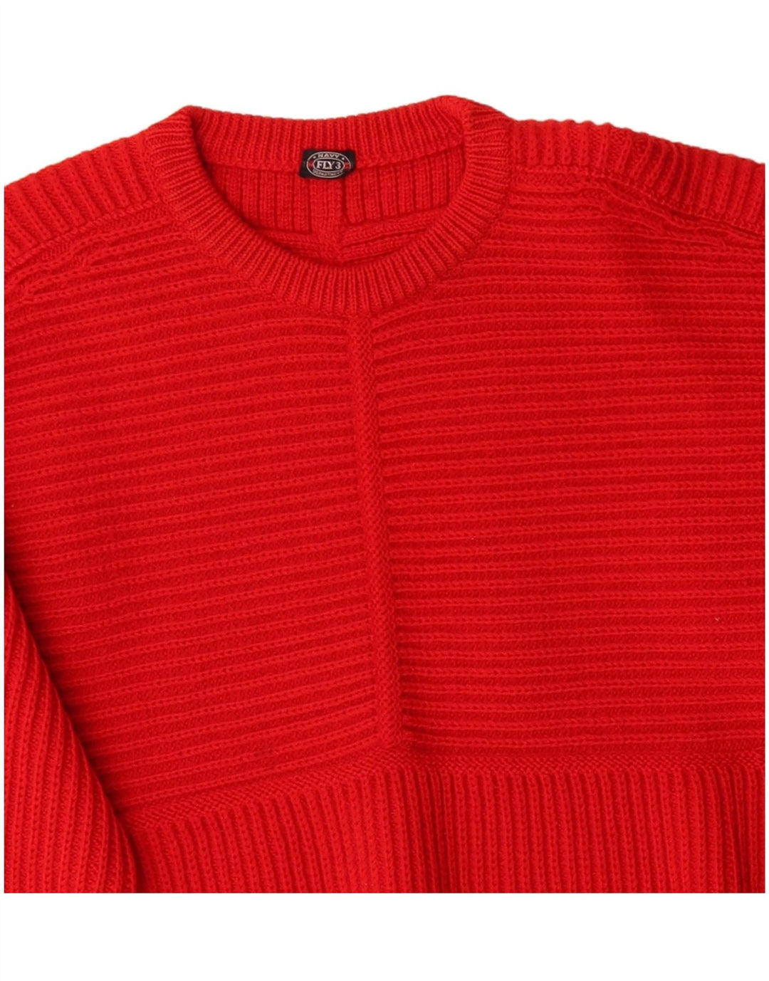 Suéter masculino VINTAGE com gola canoa vermelho médio