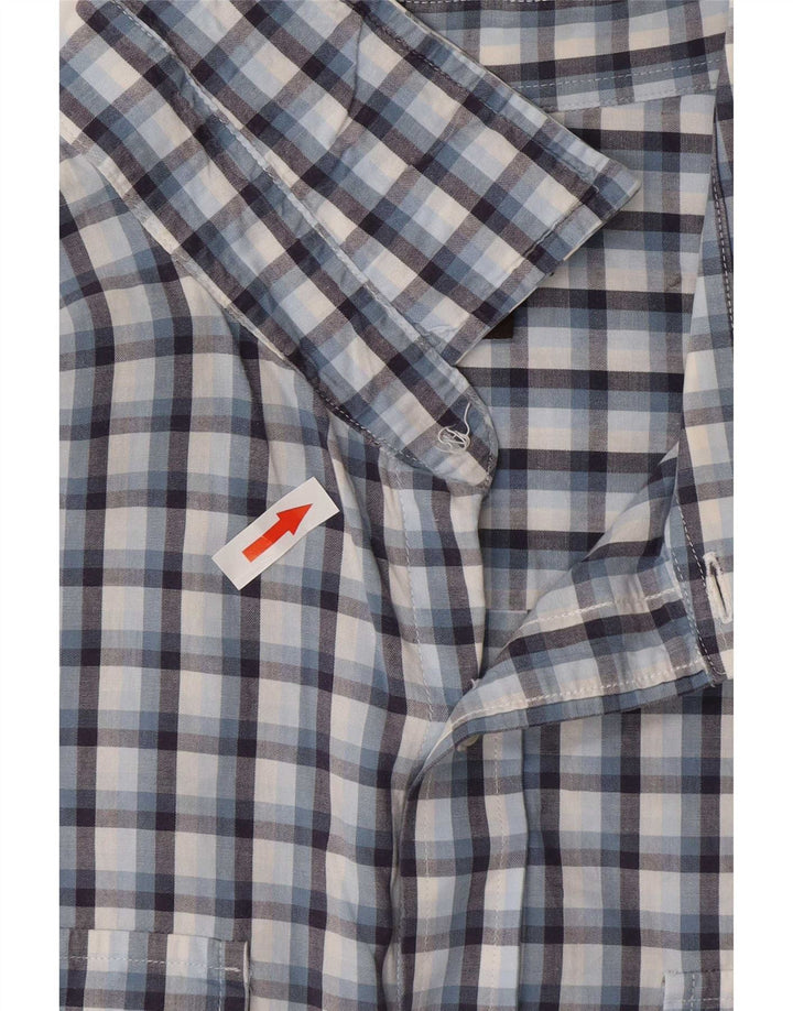 Camisa masculina Michael Kors XL Azul Gingham Algodão