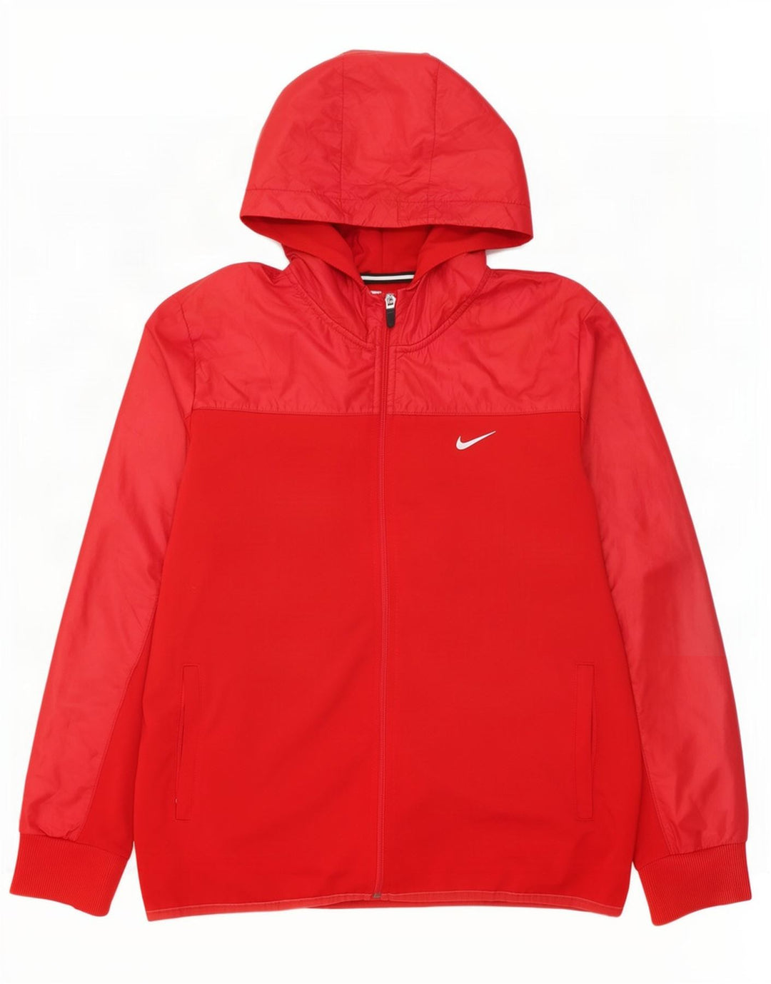 Jaqueta masculina Nike Dri Fit com capuz e jaqueta de poliéster vermelho médio