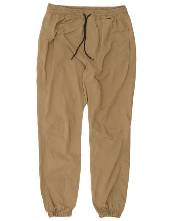 Hurley Mens Dri Fit Joggers Calças Impermeáveis Médio Bege Nylon