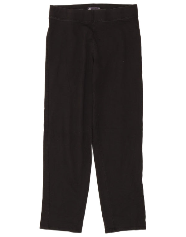Leggings femininos Marks & Spencer UK 12 algodão preto médio