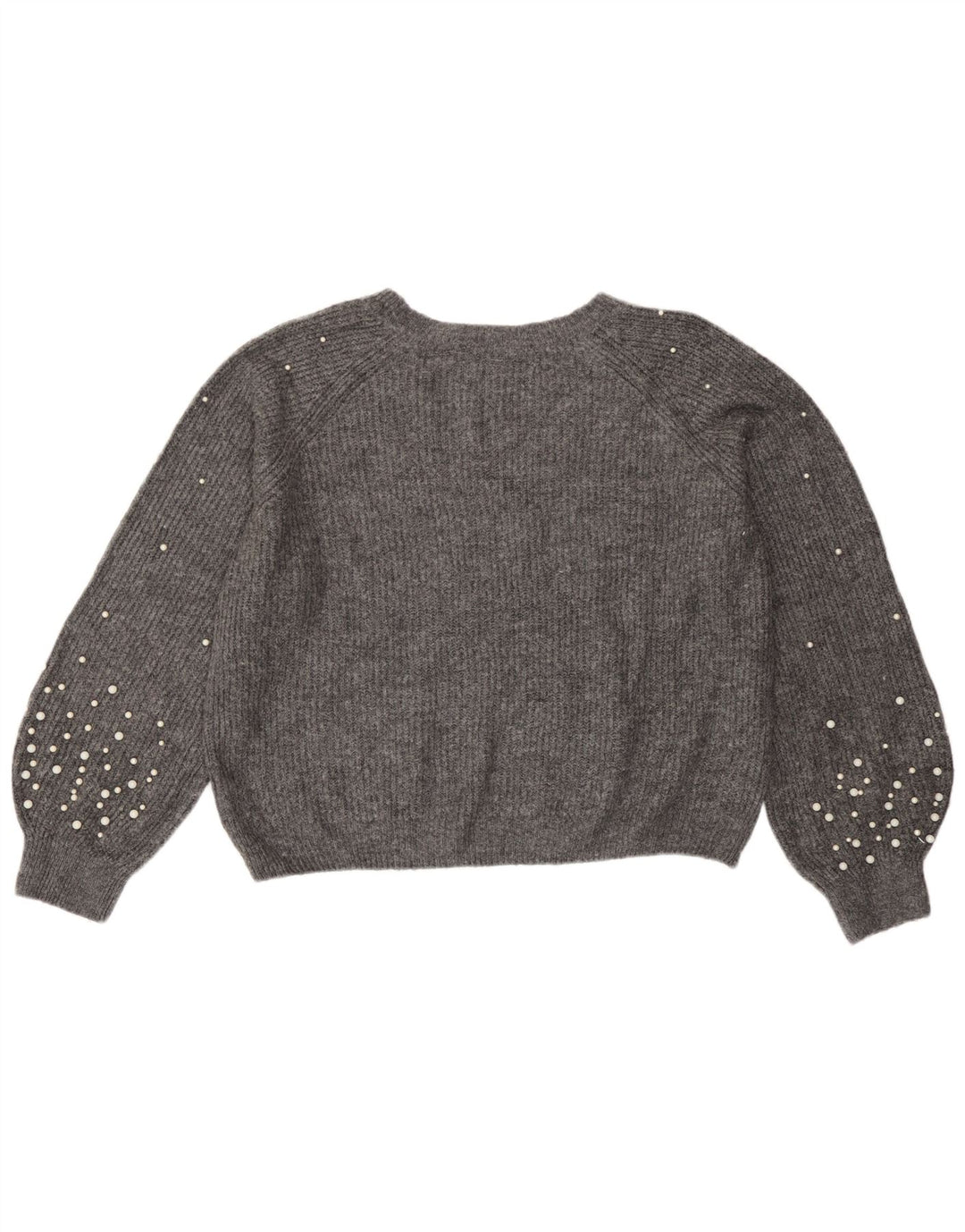 Suéter feminino Marks & Spencer com gola canoa Reino Unido 14 cinza médio manchado
