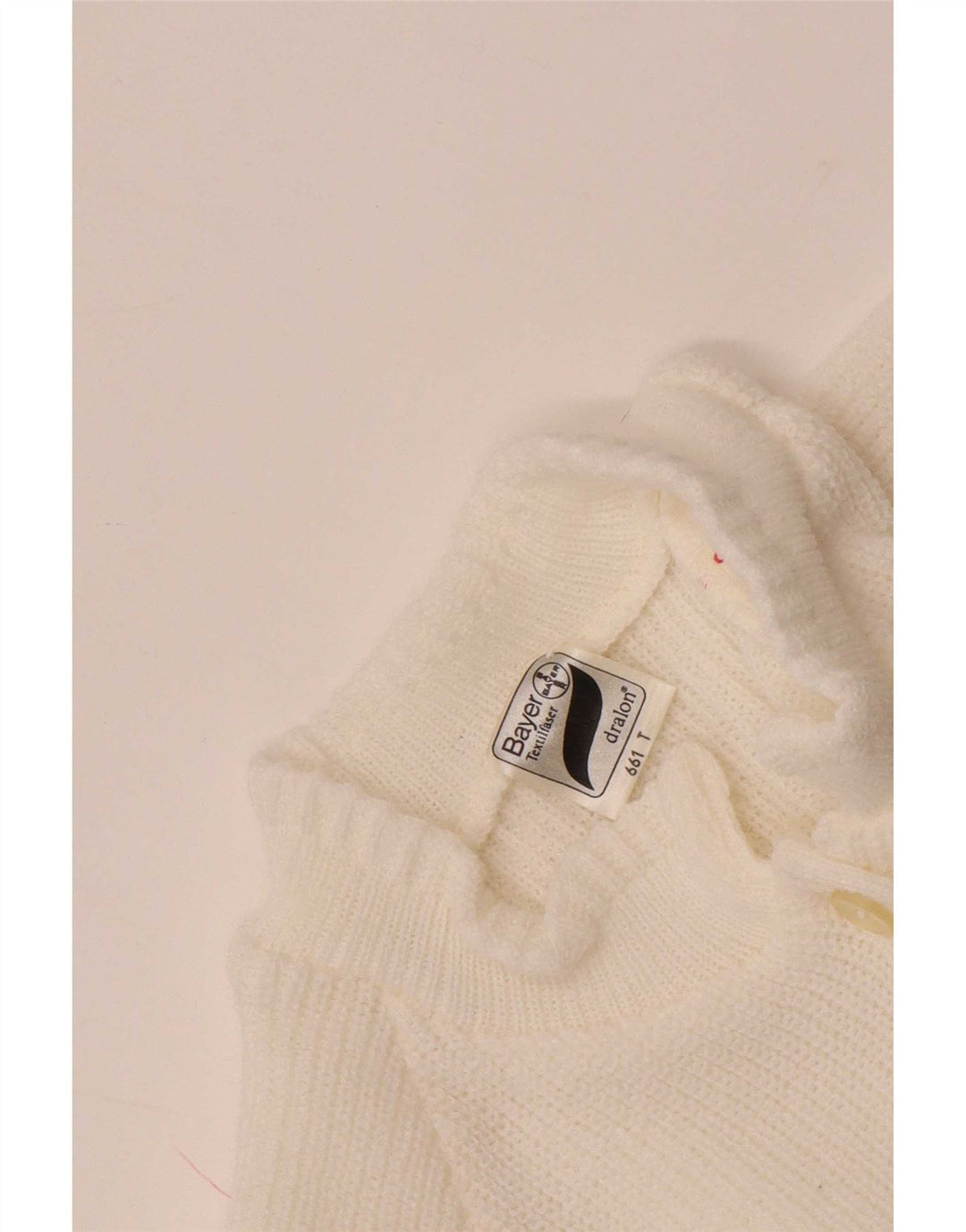 Suéter feminino Bayer Crop Cardigan UK 8 pequeno poliacrílico branco