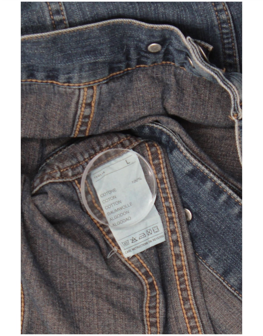 Jaqueta jeans feminina Sisley UK 14 grande algodão azul