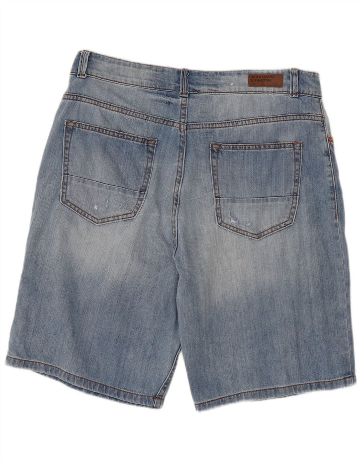 Shorts jeans masculino BENETTON W32 azul médio