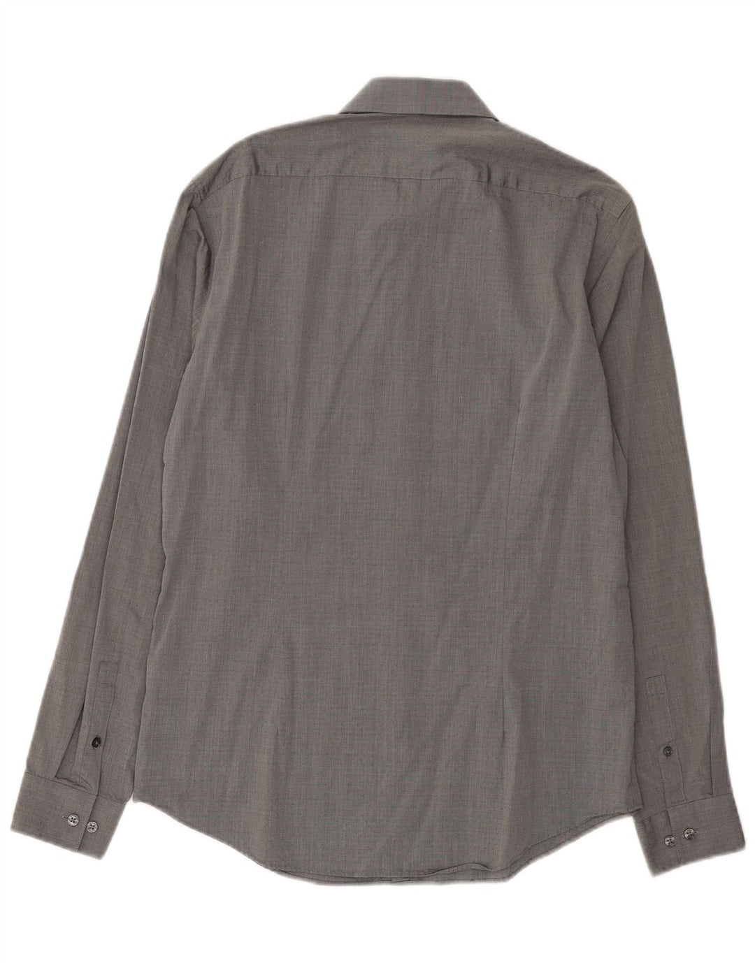 Camisa masculina Calvin Klein justa tamanho 39 15 1/2 algodão manchado cinza médio