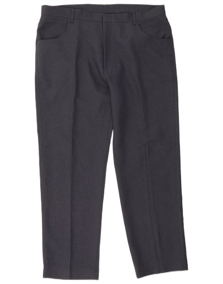Calça masculina reta casual Farah W40 L31 poliéster azul marinho