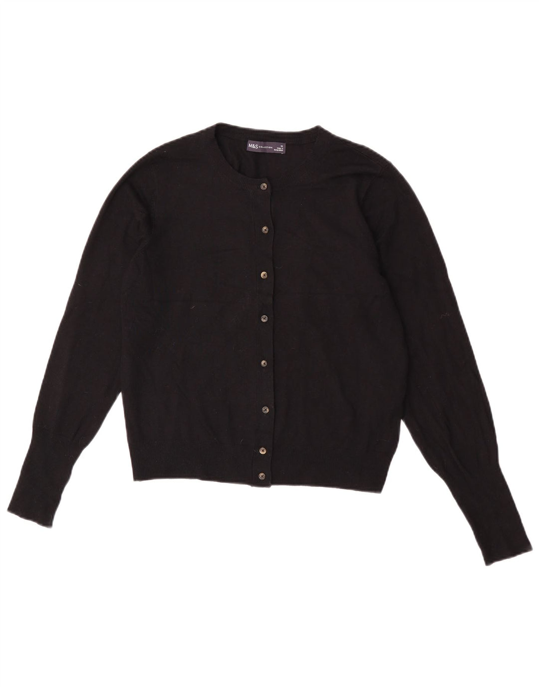 Suéter cardigã feminino Marks & Spencer Reino Unido 12 viscose preta média