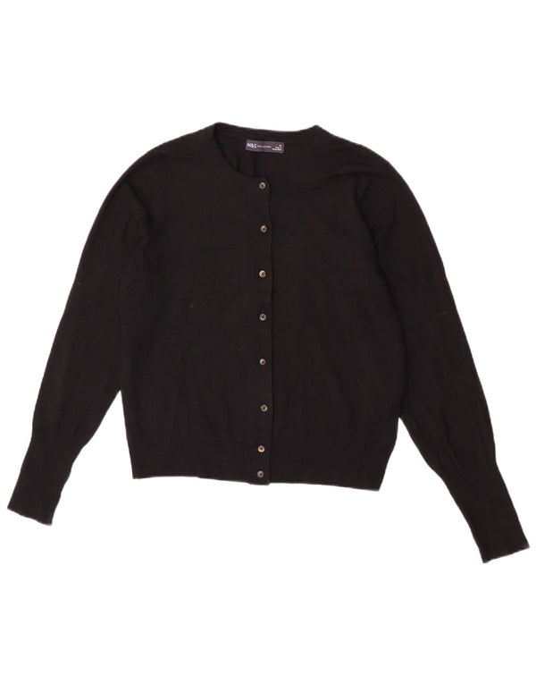 Suéter cardigã feminino Marks & Spencer Reino Unido 12 viscose preta média