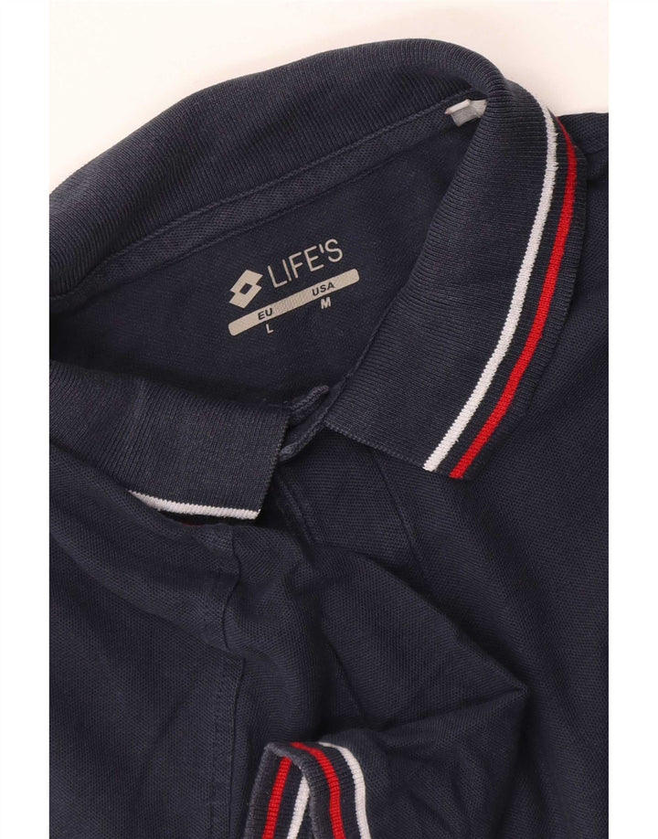 Camisa polo masculina Lotto média azul marinho listrada