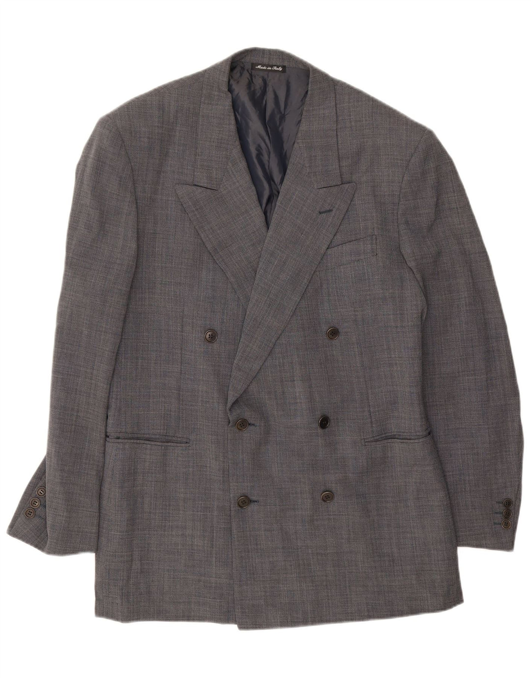 Jaqueta blazer masculina Pal Zileri com peito duplo IT 52 XL lã cinza