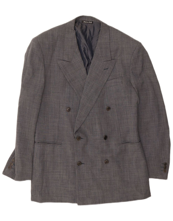 Jaqueta blazer masculina Pal Zileri com peito duplo IT 52 XL lã cinza
