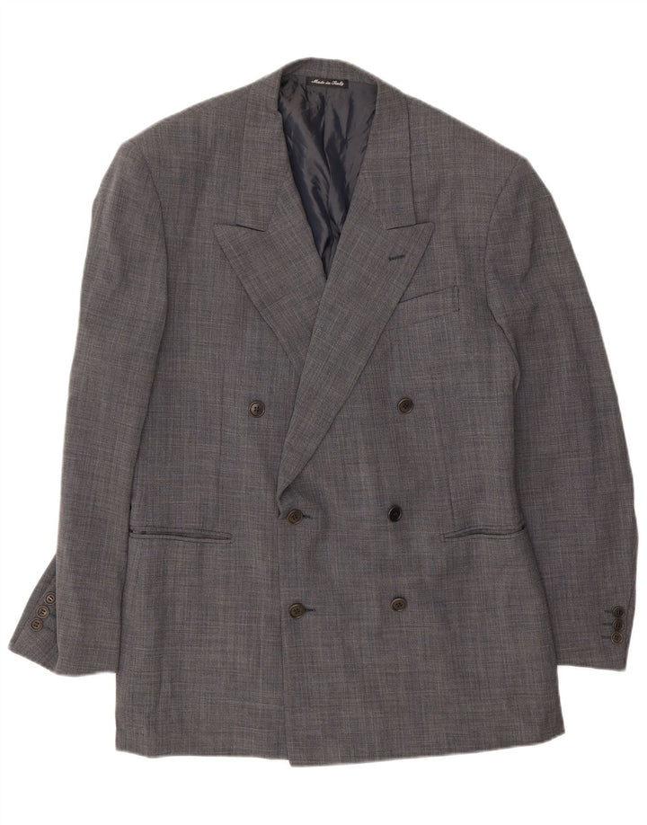 Jaqueta blazer masculina Pal Zileri com peito duplo IT 52 XL lã cinza