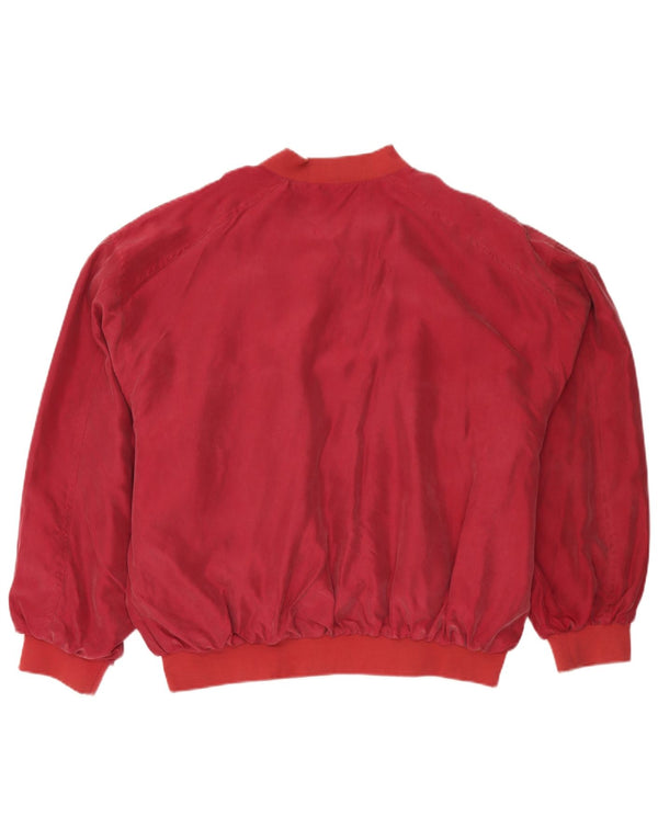 Pensacola Mens Bomber Jacket UK 42 XL Borgonha Seda