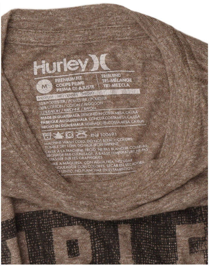 Camiseta masculina HURLEY com ajuste premium gráfico cinza médio manchado