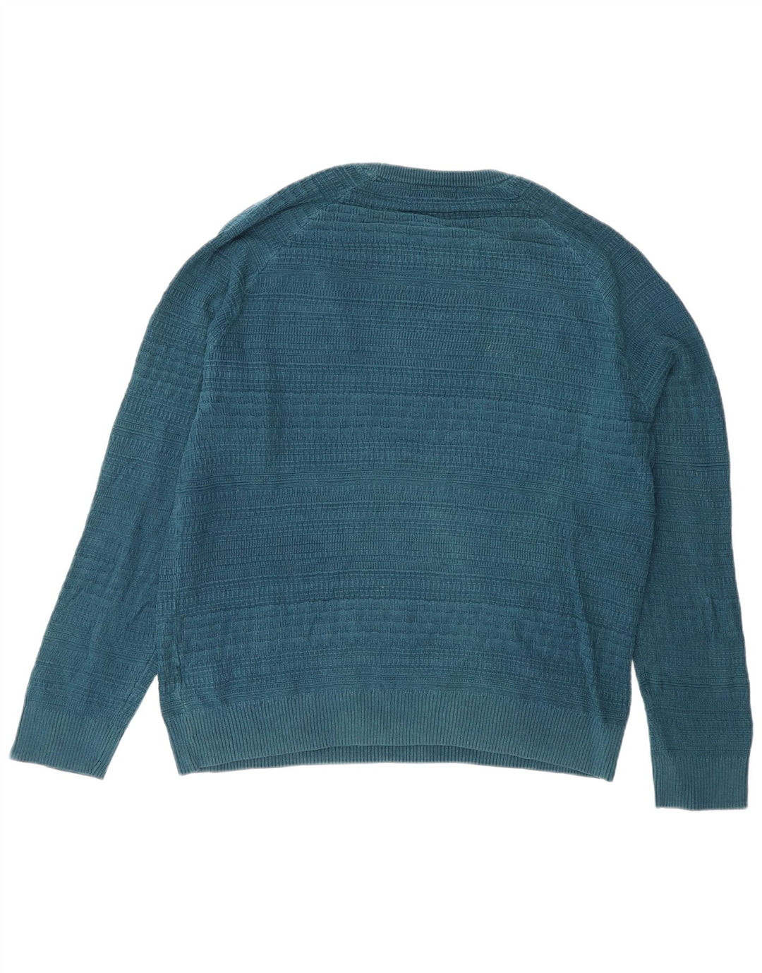 Suéter masculino Marks & Spencer Autograph Slim Fit com gola redonda grande azul