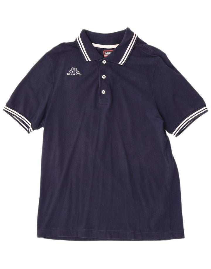 Camisa polo masculina Kappa médio algodão listrado azul marinho