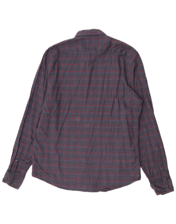 Camisa masculina de flanela Slim Fit Timberland grande algodão xadrez azul marinho