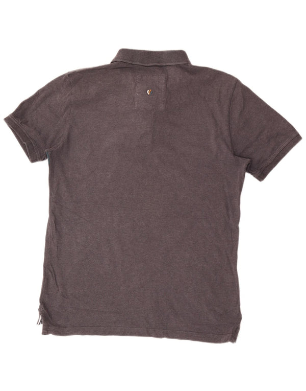 Camisa polo masculina Fat Face algodão listrado cinza médio