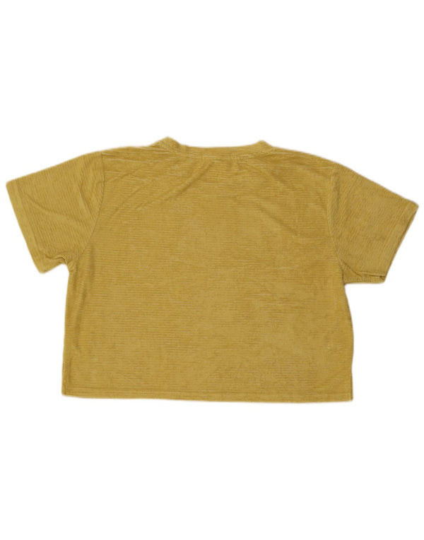 Camiseta feminina Rip Curl Crop Velvet UK 18 XL Amarelo
