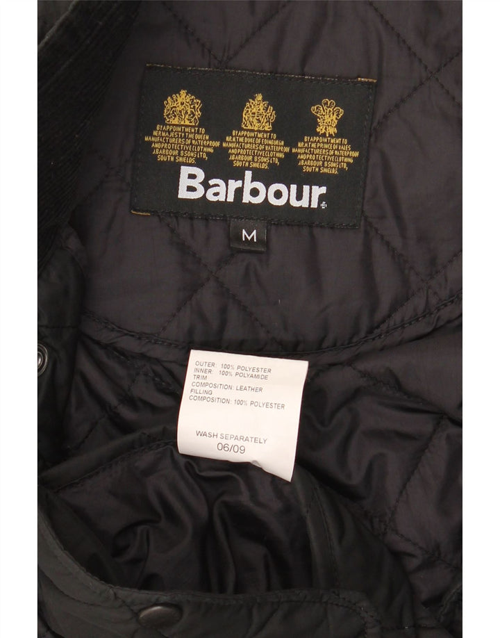 Jaqueta acolchoada masculina Barbour UK 38 poliéster preto médio