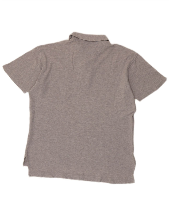 Camisa polo masculina BROOKSFIELD IT 52 grande algodão manchado cinza
