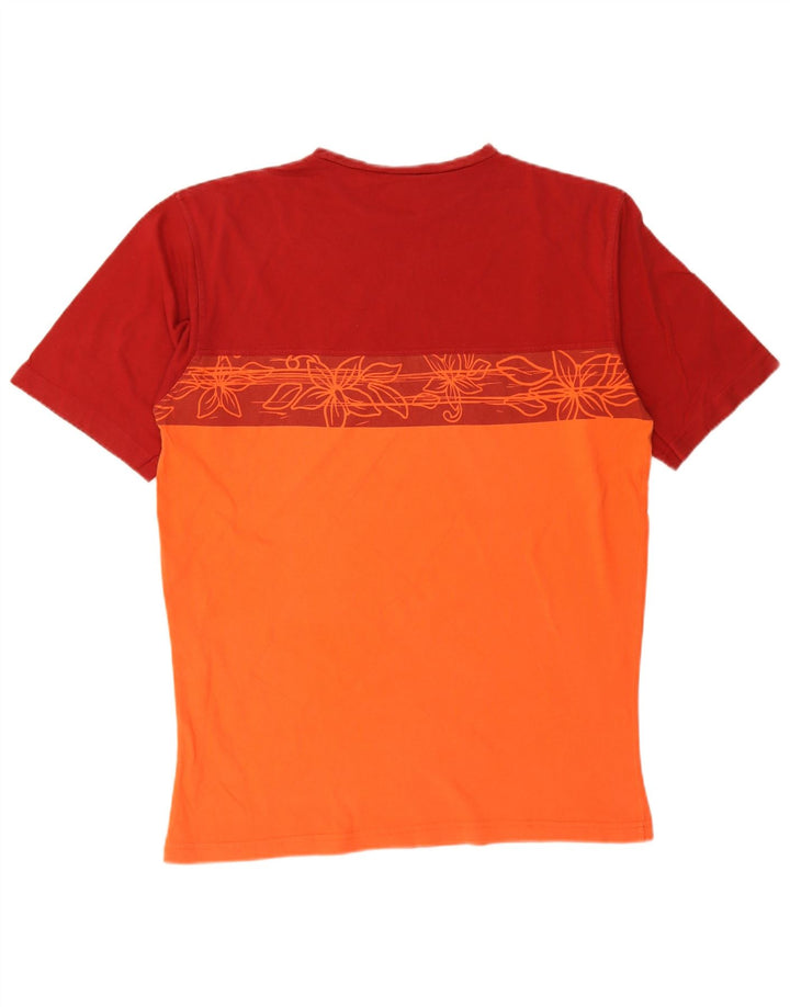 Camiseta gráfica masculina Asics Top grande bloco colorido laranja