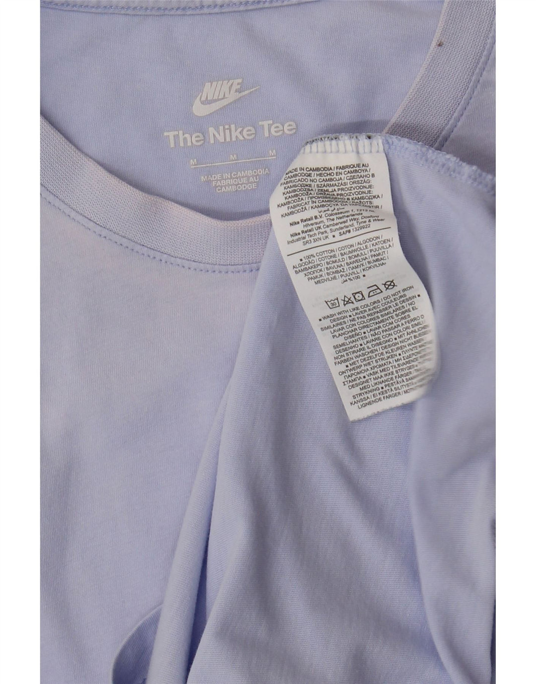 Camiseta masculina NIKE Top médio azul algodão