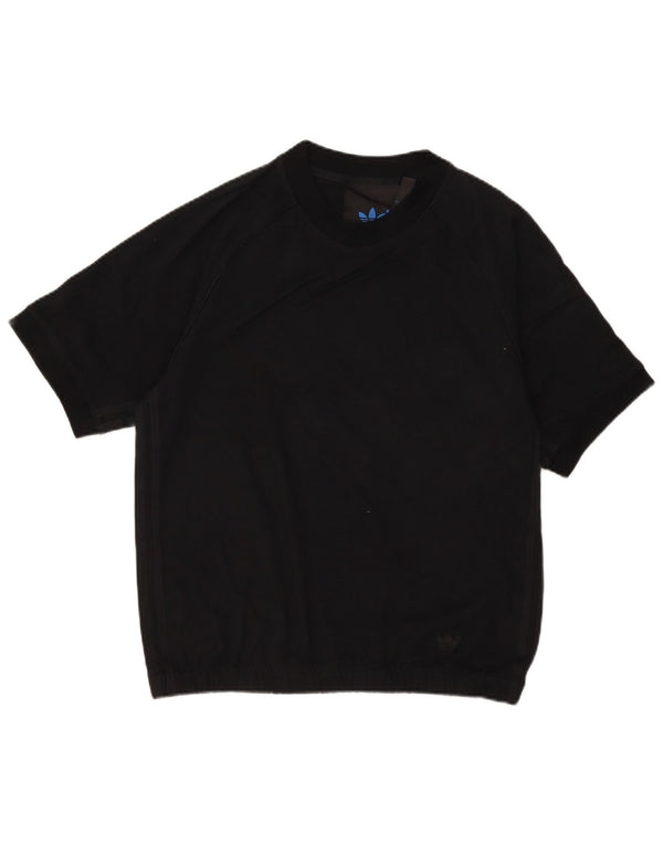 Adidas masculino manga curta moletom jumper pequeno algodão preto