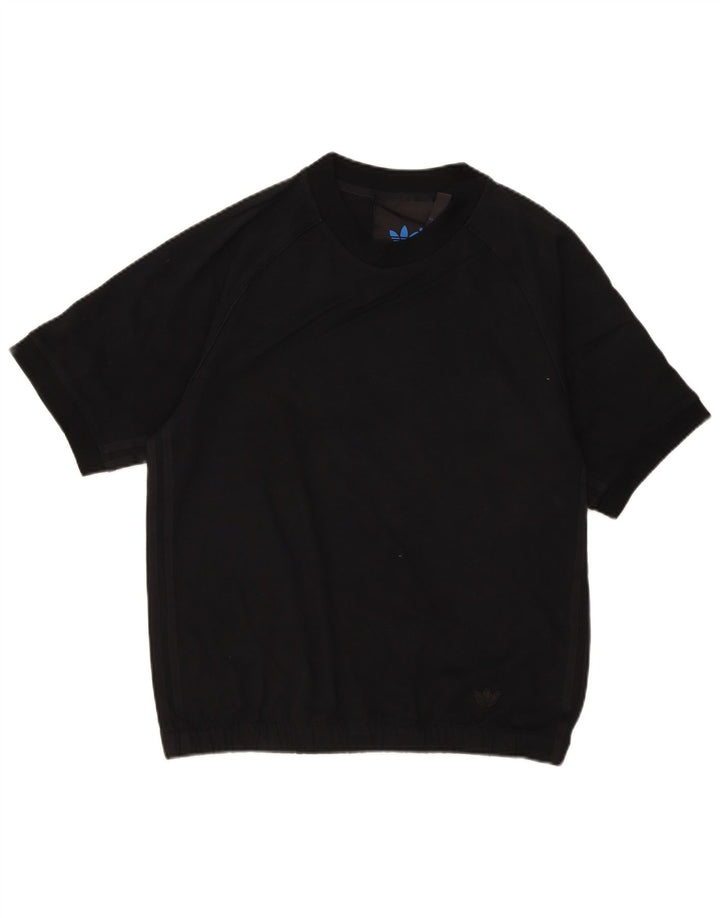 Adidas masculino manga curta moletom jumper pequeno algodão preto