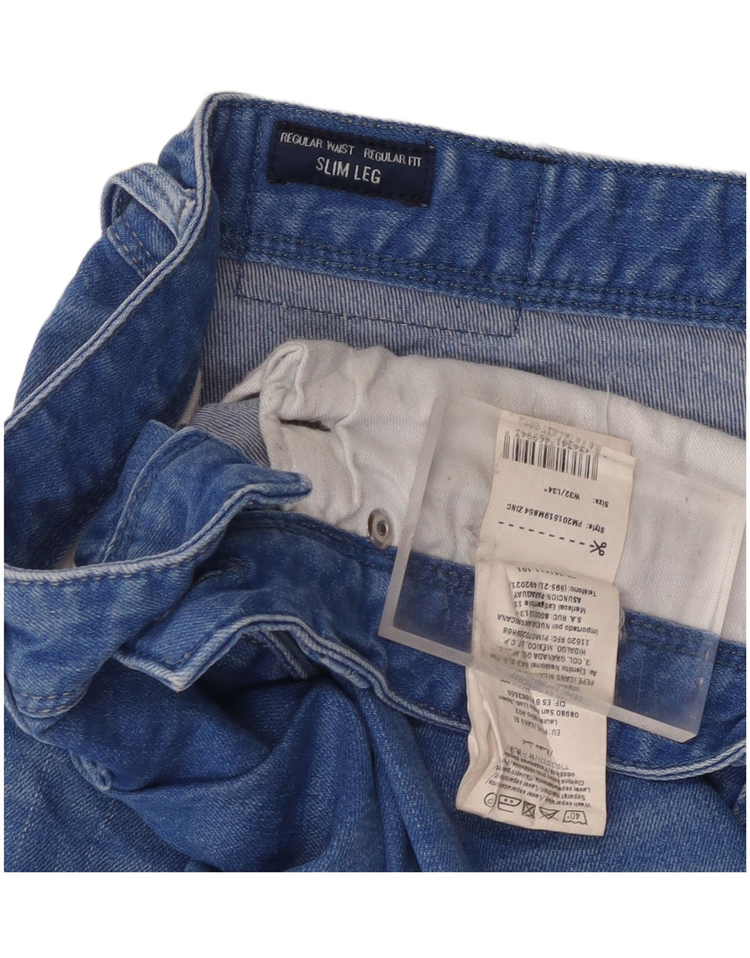 PEPE Jeans Masculino Regular Fit Slim Jeans W32 L34 Azul Algodão