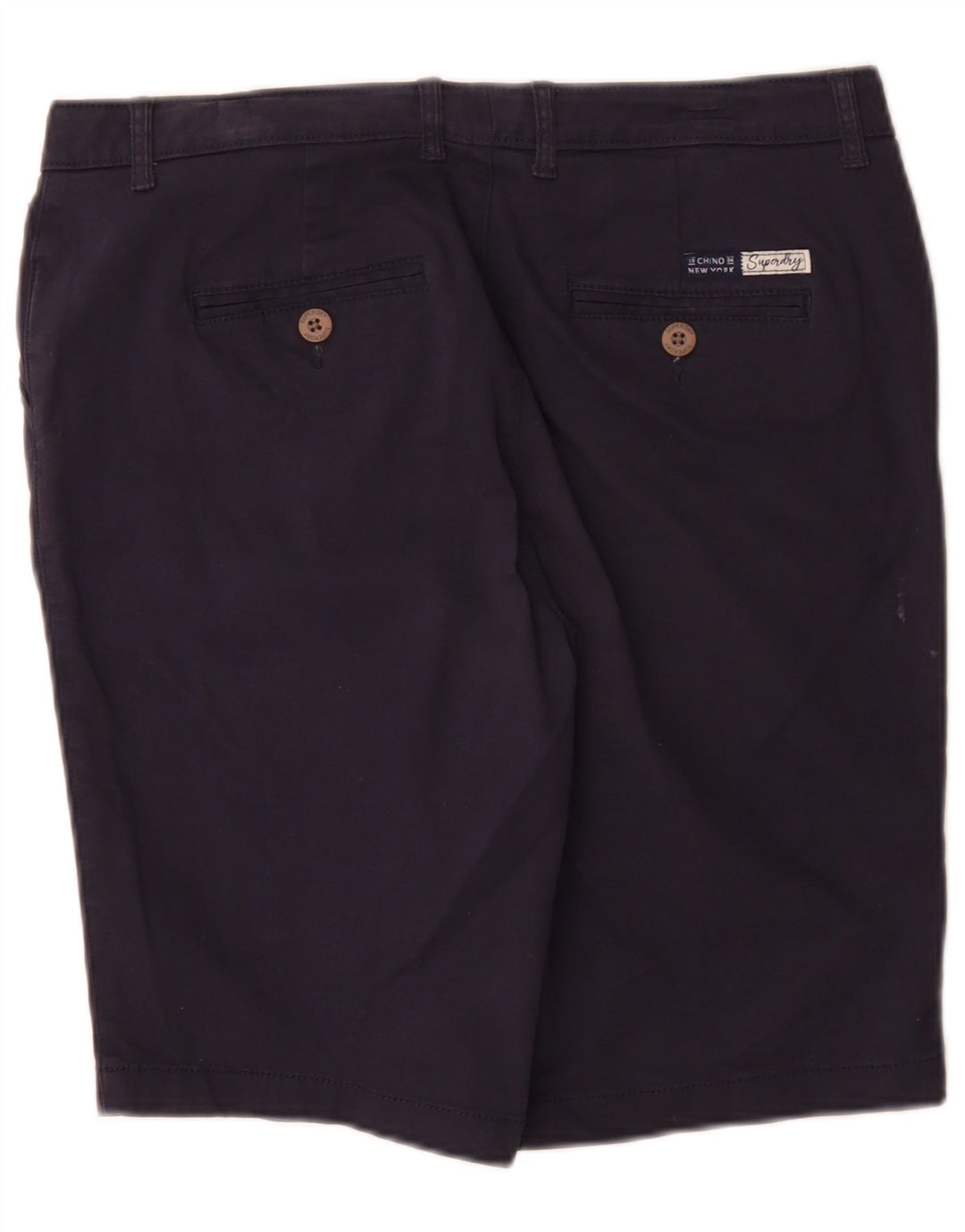 Superdry Womens Regular Chino Shorts UK 12 Médio W32 Azul Marinho Algodão
