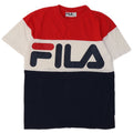 Camiseta masculina gráfica FILA Top pequeno algodão colorblock multicolorido